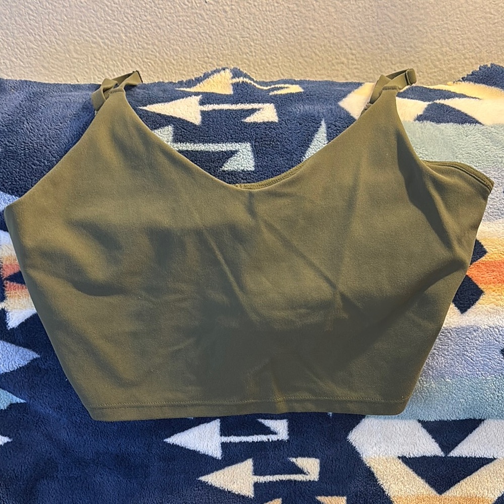 Athleta Green Fitted Crop Tank Top